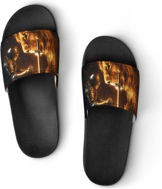 Generic Knights And Lion Shower Shoes Slipper for Women Men Beach Slippers Quick Drying Non Slip Open-Toe Sandals