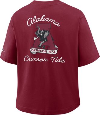 Nike Alabama Legacy Pocket Boxy Nike Womens College T-Shirt in Red | 11CM69WABV-SYF