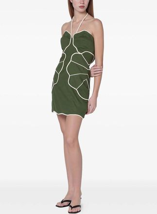Farm Rio Green Wavy Cutouts Mini Dress
