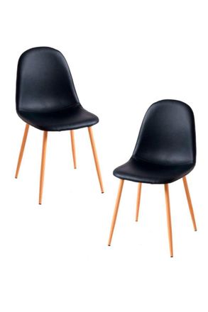 Regalos Miguel Regalos Miguel - Packs Sillas Comedor - Pack 2 Sillas Teok Polipiel - Negro