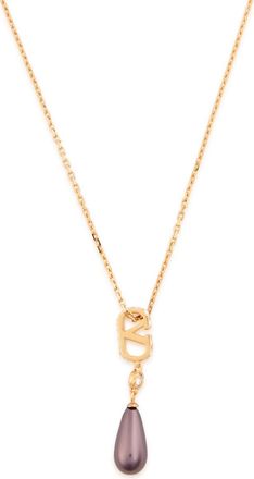 Valentino Garavani Vlogo Crystal-embellished Necklace - Gold - One Size