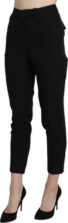 Bencivenga Black High Waist Skinny Cropped Dress Trouser Womens Pant