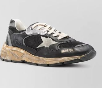 Golden Goose leather and mesh low-top sneakers