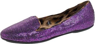 Roberto Cavalli Glitter Fabric Slip On Loafers