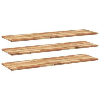Berkfield Home Floating Shelves 3 pcs 140x40x2 cm Oil Finished Solid Wood Acacia in Brown | Size: 140 x 40 x 2 cm