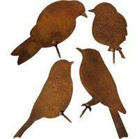 OEM P&aacute;jaros Para &Aacute;rbol - Decoraci&oacute;n De Jard&iacute;n De Metal - P&aacute;tina De &Oacute;xido Natural - Juego De 4 - Crezuo