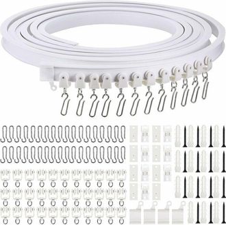 OEM Riel Curvo Plegable Para Cortinas De Techo, Soporte Flexible Para Cortinas De Techo, Riel Curvo Flexible Para Barra De Cortina Con Ganchos Met&aacute;licos P