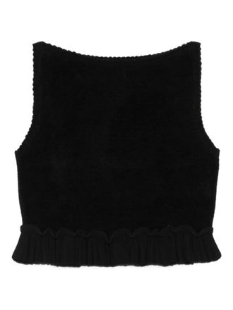 Sandro square-neck blouse - women - Polyamide/Polyester/Viscose/Elastane - 0 - Black