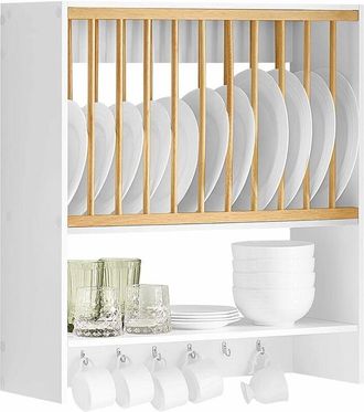 SoBuy Wall Mounted Kitchen Plate Cup Rack,KCR09-W - Sobuy
