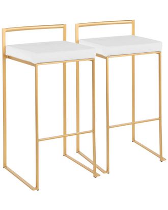 LumiSource Set Of 2 Fuji Stacker Barstools