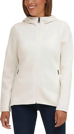 Andrew Marc Fleeced Lined Full Zip Jacket In Cream