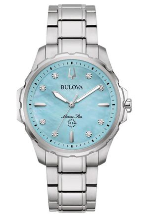 Bulova Marine Star Dames Zilver Horloge 96P248