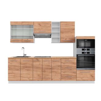 Vicco Mueble De Cocina Fame-line, Oro Potencia Roble/blanco, 280 Cm, Et Roble