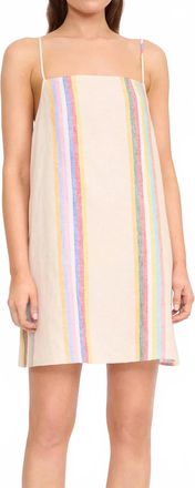 Staud Laura Linen Mini Dress In Day Trip Stripe