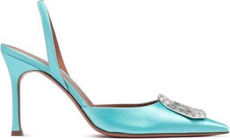 Amina Muaddi Bicolor Silk High Heel Womens Pumps