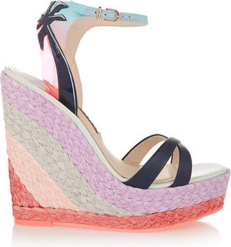 Sophia Webster Lucita Malibu leather wedge sandals Size 35