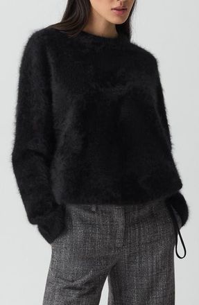 Theory Brushed Cashmere Sweater in Black at Nordstrom, Size Petite