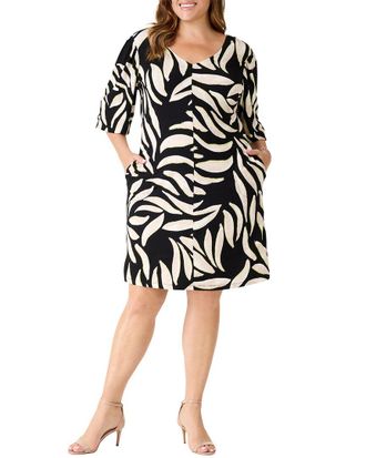 Nic+Zoe Nic+Zoe Plus Breezy Leaves V-Neck Dress