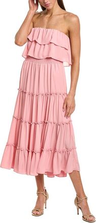 1.State 1.State Strapless Smocked Waist Tiered Maxi Dress