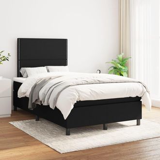 vidaXL Cama Box Spring Con Colch&oacute;n Tela Negro 120x200 Cm Vidaxl