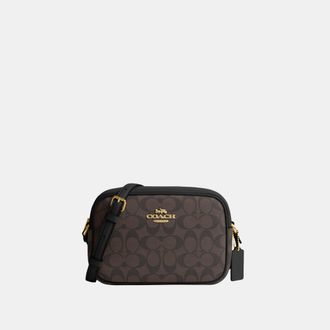 Coach Womens New Jamie Camera Bag with Leather Strap in Signature Canvas - Brown - One Size