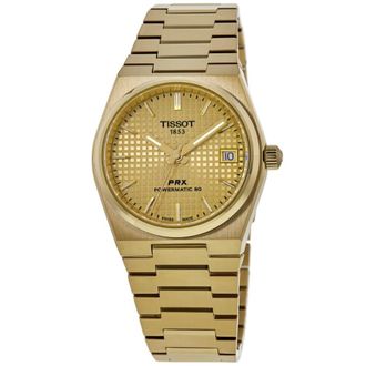 Tissot PRX Powermatic 80 Automatic Champagne Dial Gold PVD Steel Womens Watch T137.207.33.021.00