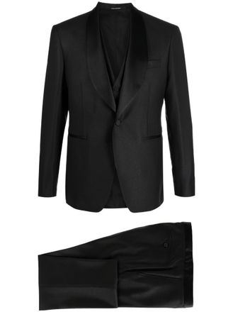 Tagliatore Black Single-breasted three-piece suit