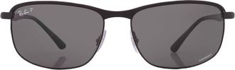 Ray-Ban Chromance Polarized Dark Gray Rectangular Unisex Sunglasses RB3671CH 186/K8 60
