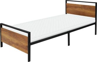 ML Design Cama met&aacute;lica individual 90x200cm con colch&oacute;n de espuma fr&iacute;a