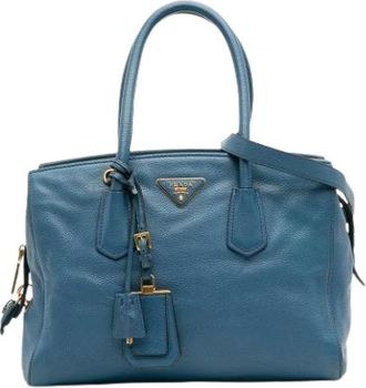 Prada Pre-owned Handbags, female, Blue, Size: ONE SIZE Pre-owned Vintage Leather Handbag