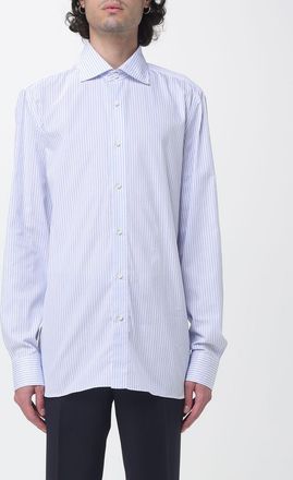 Borrelli Napoli Camicia a righe Luciano in cotone con collo francese