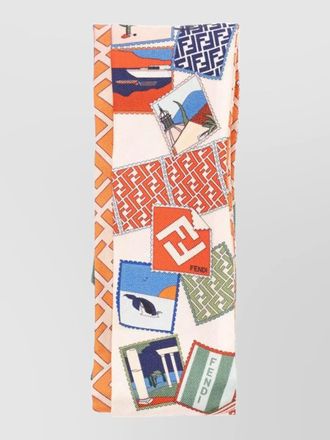 Fendi silk postcards reversible summer landscape bandeau