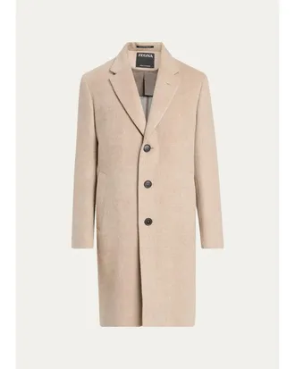 Ermenegildo Zegna Mens Cashmere Single-Breasted Overcoat