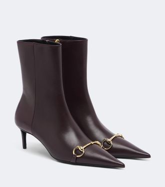 Gucci Botines Donna de piel con Horsebit