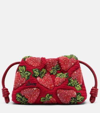 Loewe Clutch Flamenco Strawberry Mini con perline