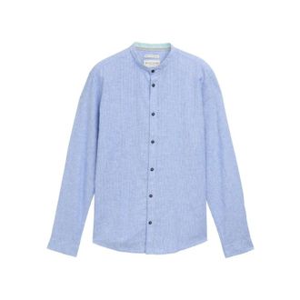 Tom Tailor Casual Hemden - Heren - Overhemden - Blauw - Maat: 2XL Katoen