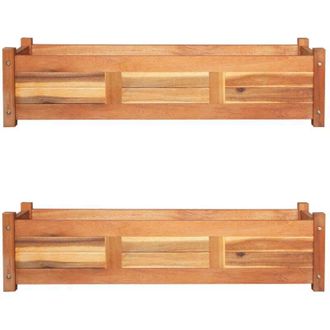 vidaXL Letti Rialzati da Giardino 2 pz in Legno di Acacia 100x30x25 cm - Vidaxl