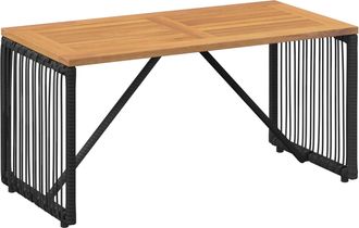vidaXL Mesa De Exterior Negro Y Marr&oacute;n 80 X 40 X 40 Cm Rat&aacute;n Sint&eacute;tico Vidaxl