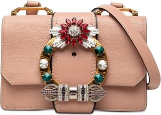 Miu Miu Pre-owned Miu Miu Goatskin Madras Soft Calf Crystal Embellished Crossbody Ladies 8FHVZ4HQW5E8ECEB