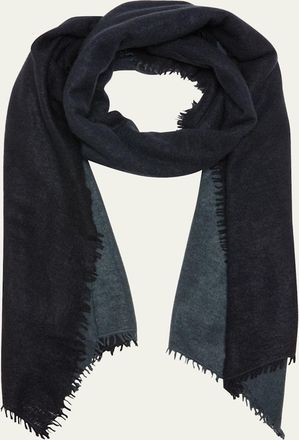 Denis Colomb Fuzzy Feture Two-Tone Cashmere Scarf