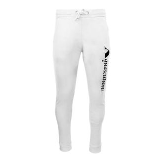 Aquascutum Mannen Vertical Logo Slim Sweatpants (Wit)