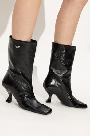 Diesel Heeled Ankle Boots D-AMBER TUBE 75, Womens, Black