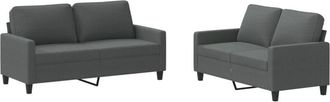 vidaXL Vidaxl - Juego De Sof&aacute;s Con Cojines 2 Piezas Tela Gris Oscuro