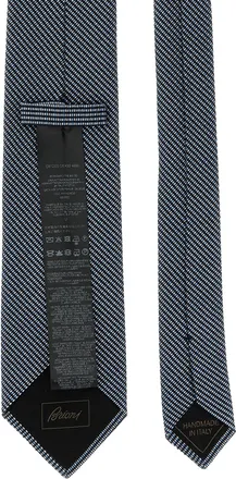 Brioni Jacquard Silk Necktie - navy