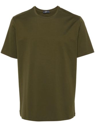 Herno crew-neck T-shirt - men - Cotton/Elastane - 46 - Green