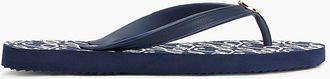 Tommy Hilfiger Womens Metal Hardware TH Script Print Flip-Flop - Blue - US 7 / EU 37.5