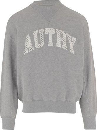 Autry Cotton Sweatshirt Met Logo - Heren - Sweatshirts - Grijs - M - Katoen - Hoodies & sweatvesten