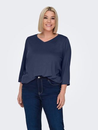 Only Carmakoma CARCARLINNE V-NECK 3/4 TOP JRS BF