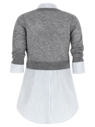 Alexander Wang Layered Wool and Cotton Blouse - Gray