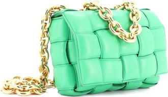 Bottega Veneta Cassette Chain Padded Maxi Intrecciato Leather crossbody bag - Verde